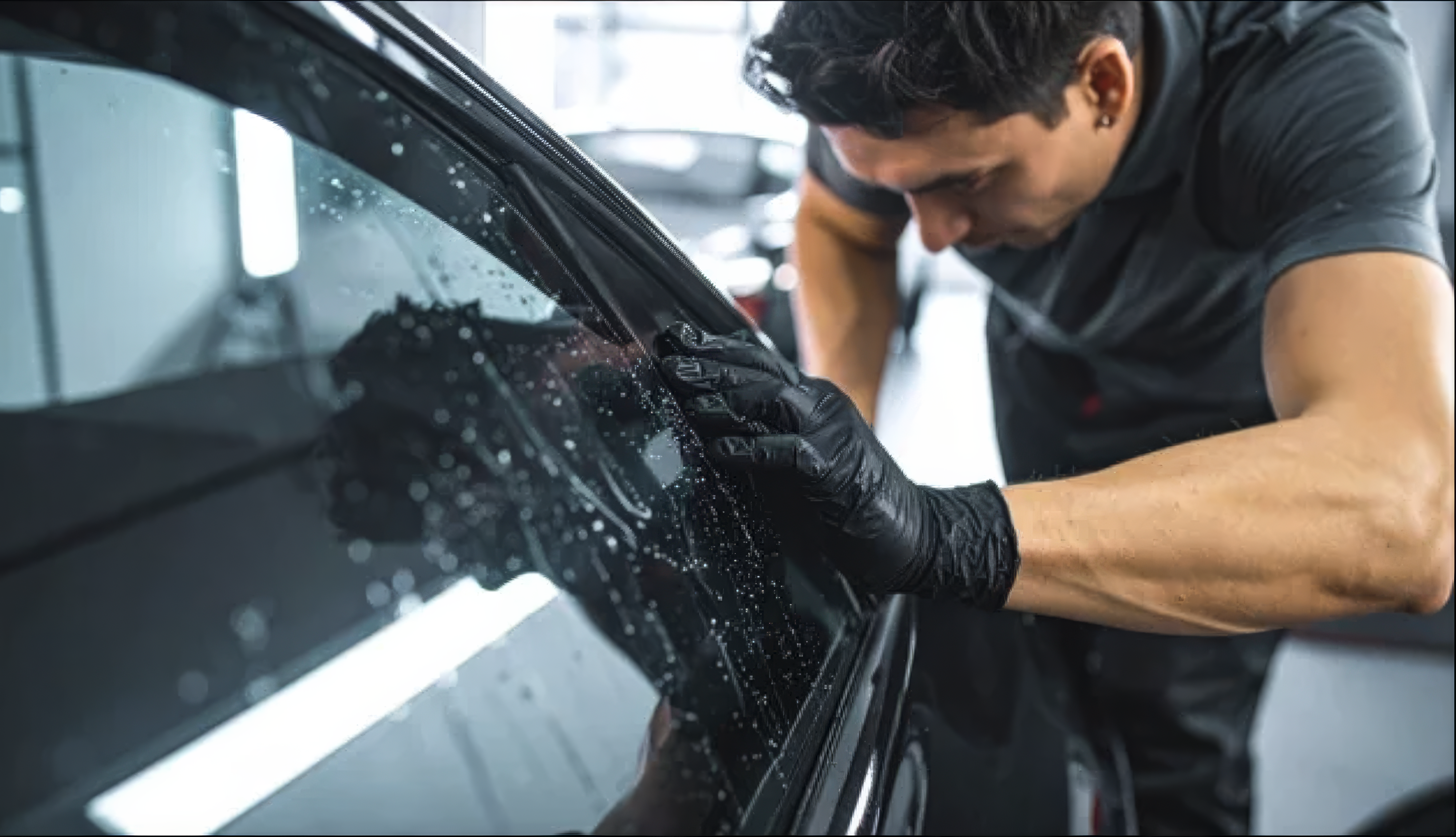 Professional window tint application Koreatown Los Angeles Western Auto Glass and Tire